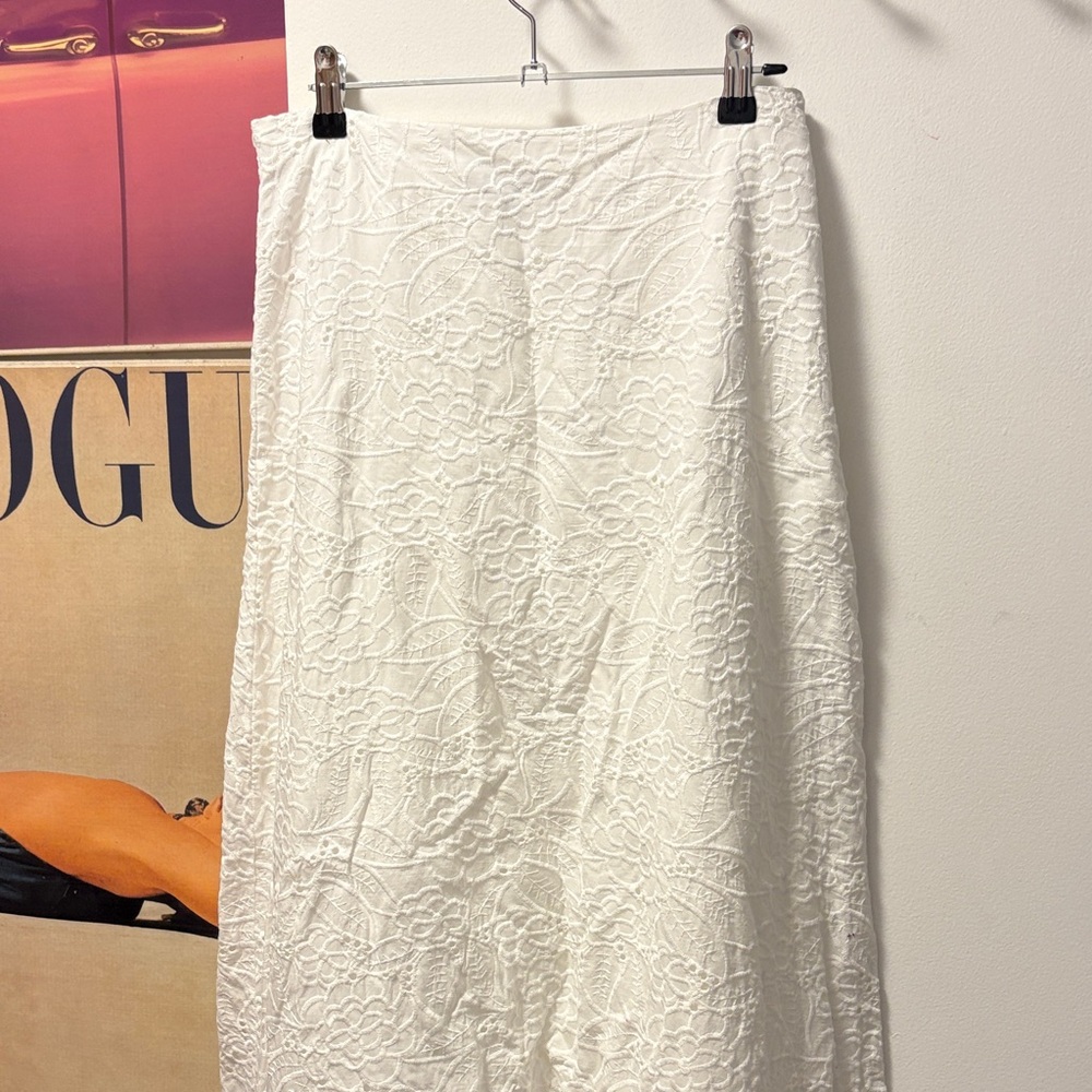 Chic White Cotton Lace Skirt 8